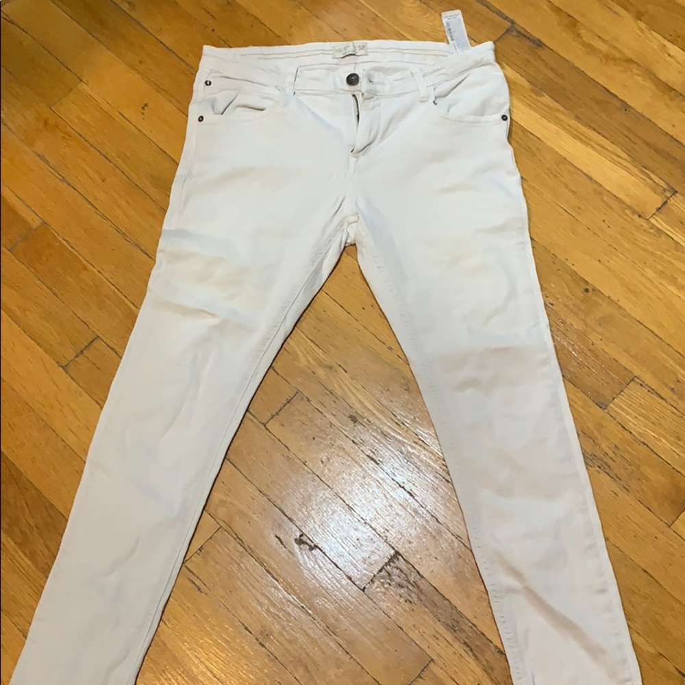 Zara Boys White/Light Grey Jeans